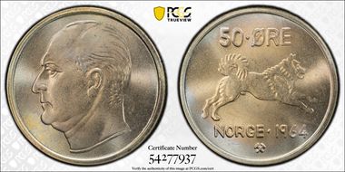 1964 50 Øre MS67