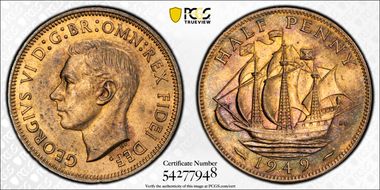 1949 1/2D S-4118 MS64RB