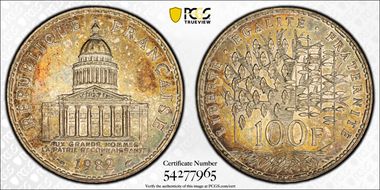 1982 100 Fr Pantheon Gad-898 MS62