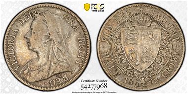 1898 1/2 Cr S-3938 VF35