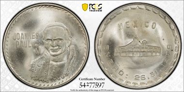 1979 Medal Pope John Paul II Visit Ag MS66