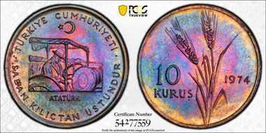 1974 10 Kur F.A.O. MS65RB