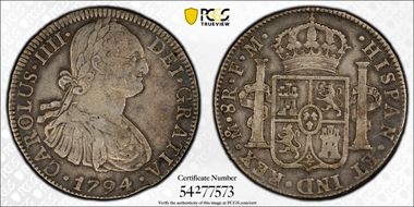 1794-Mo FM 8 R Calico-956 Yon-M8-94 VF35