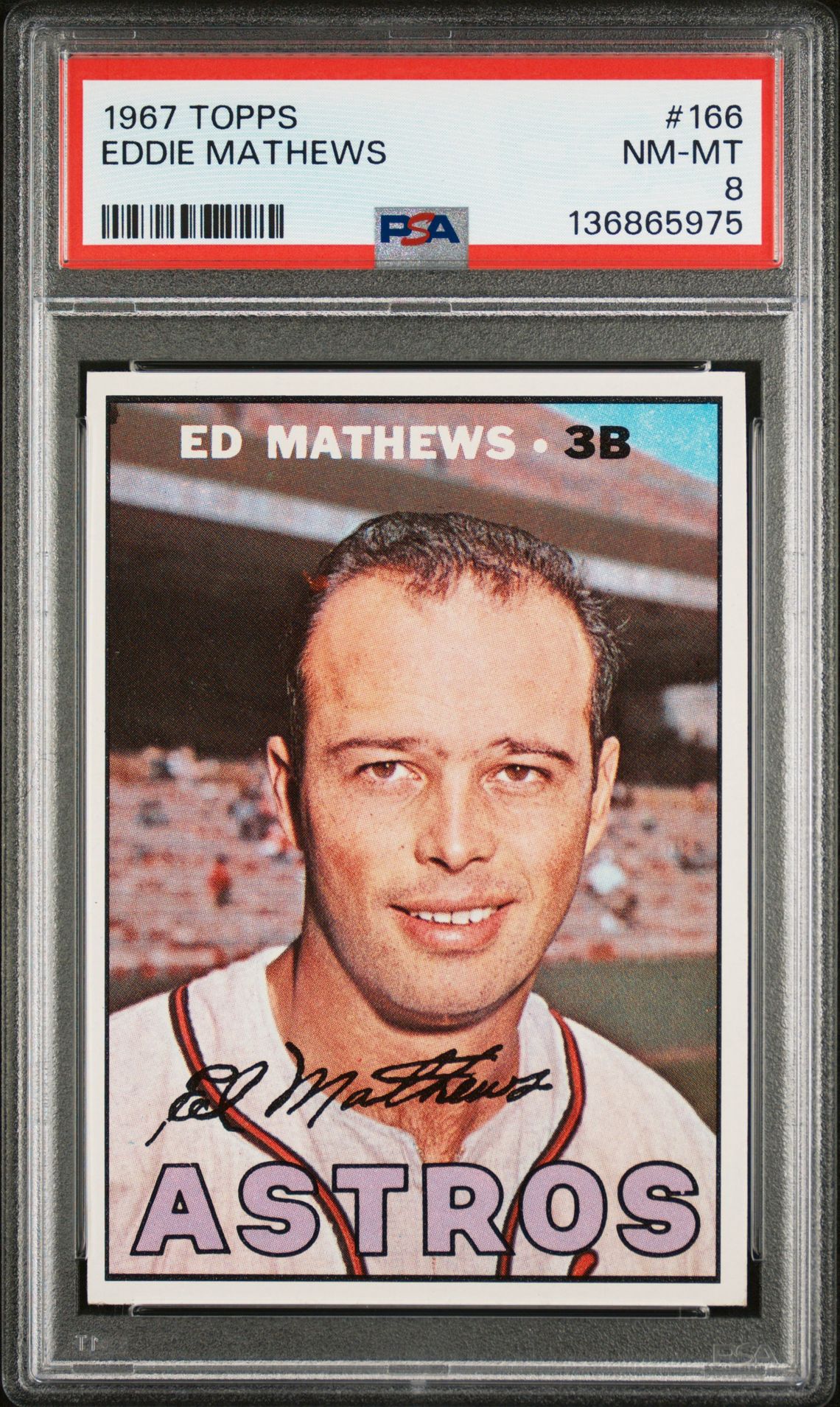1967 Topps TOPPS #166 Eddie Mathews front