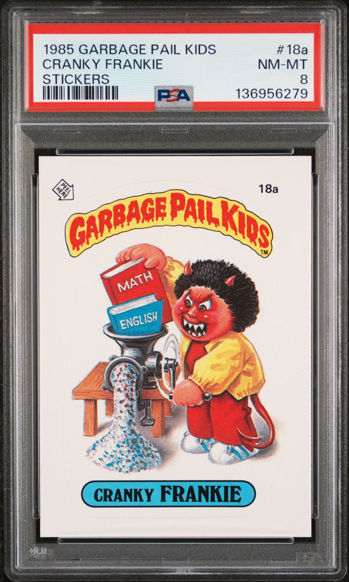 1985 Topps GARBAGE PAIL KIDS STICKERS #18A Cranky Frankie front