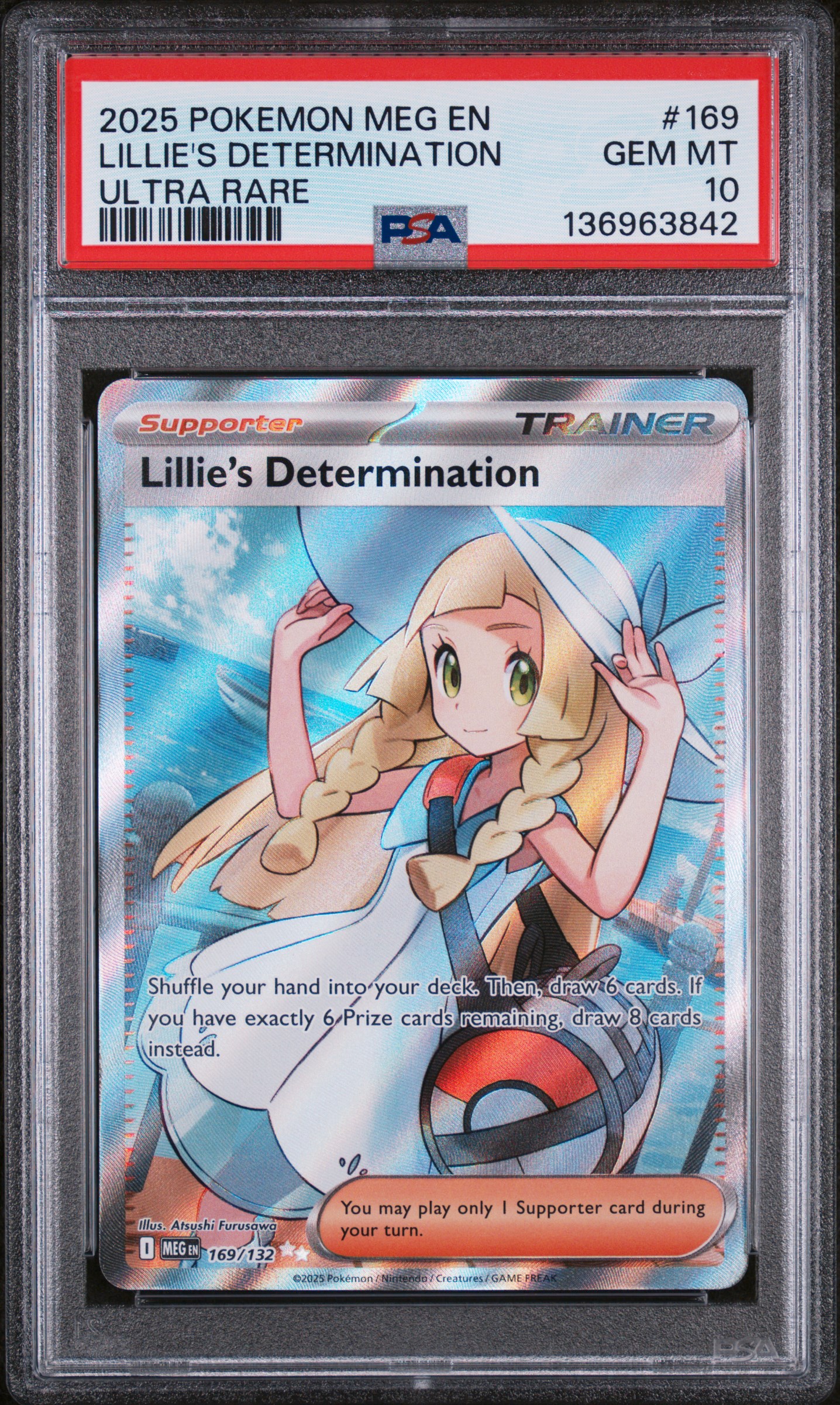 Pokemon - 2025 Lillie'S Determination Ultra Rare #169 Meg En-Mega Evolution PSA 10
