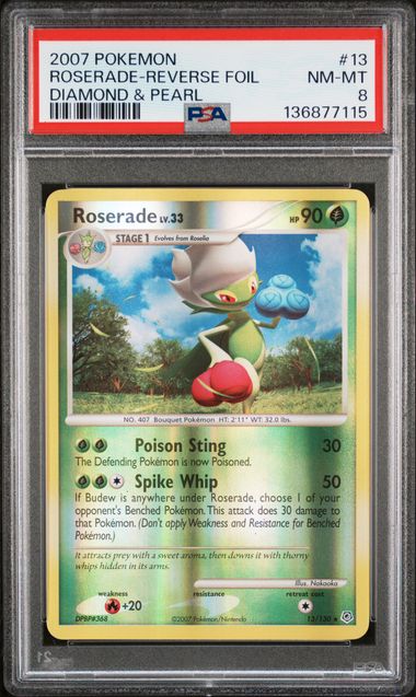 2007 Pokemon Diamond & Pearl Foil #13 Roserade front