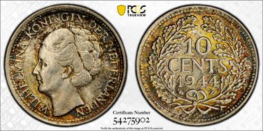 1944-P 10C Acorn privy mark MS66