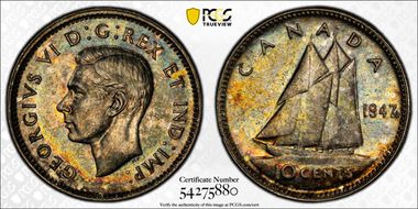 1947 10C Maple Leaf MS62