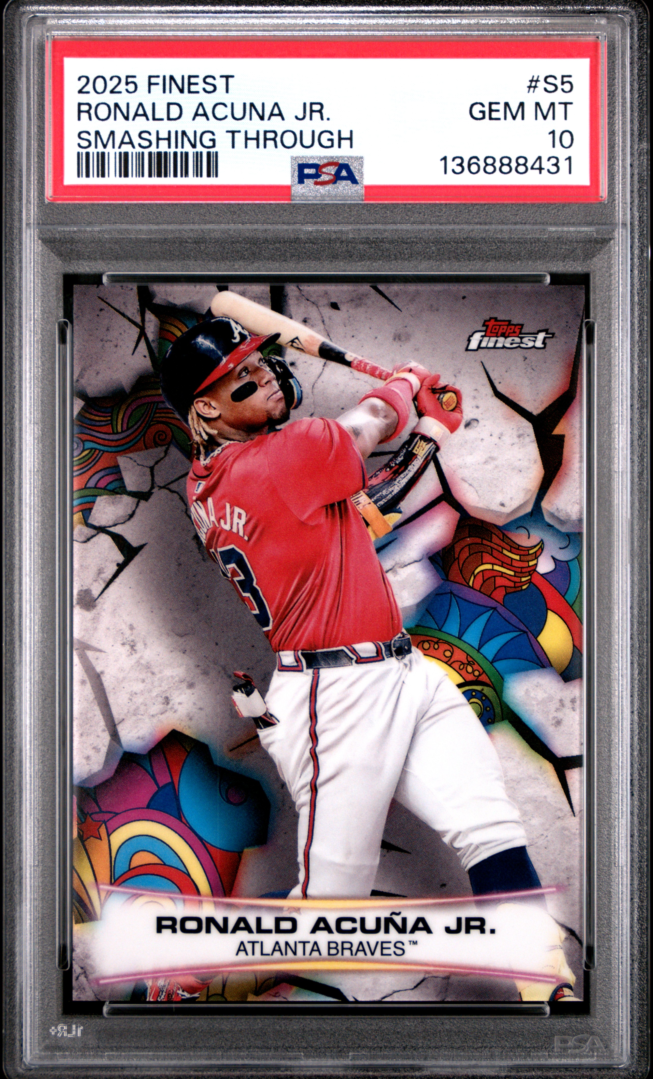 2025 Topps Finest Smashing Through Ronald Acuna Jr. #S5 PSA 10
