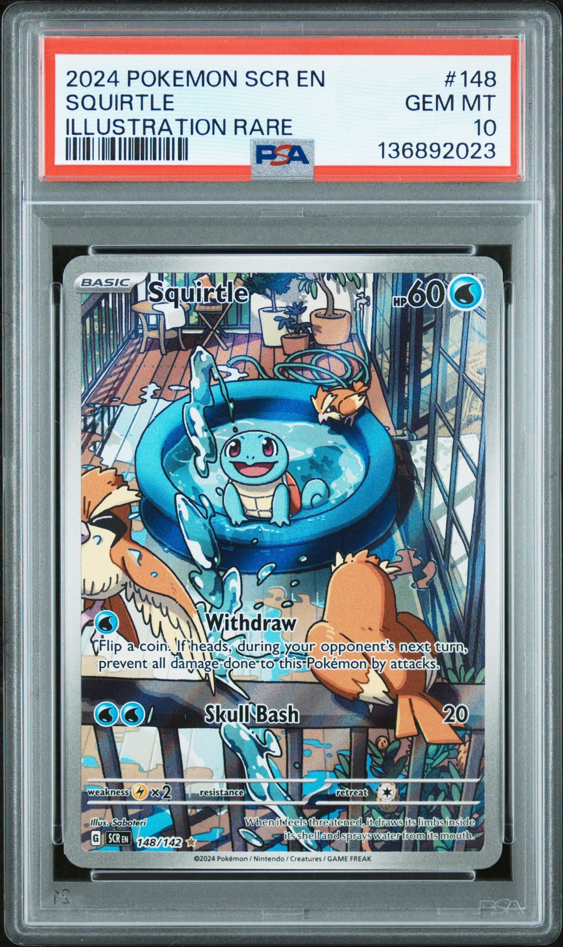 2024 Pokemon POKEMON SCR EN-STELLAR CROWN Illustration Rare #148 Squirtle front