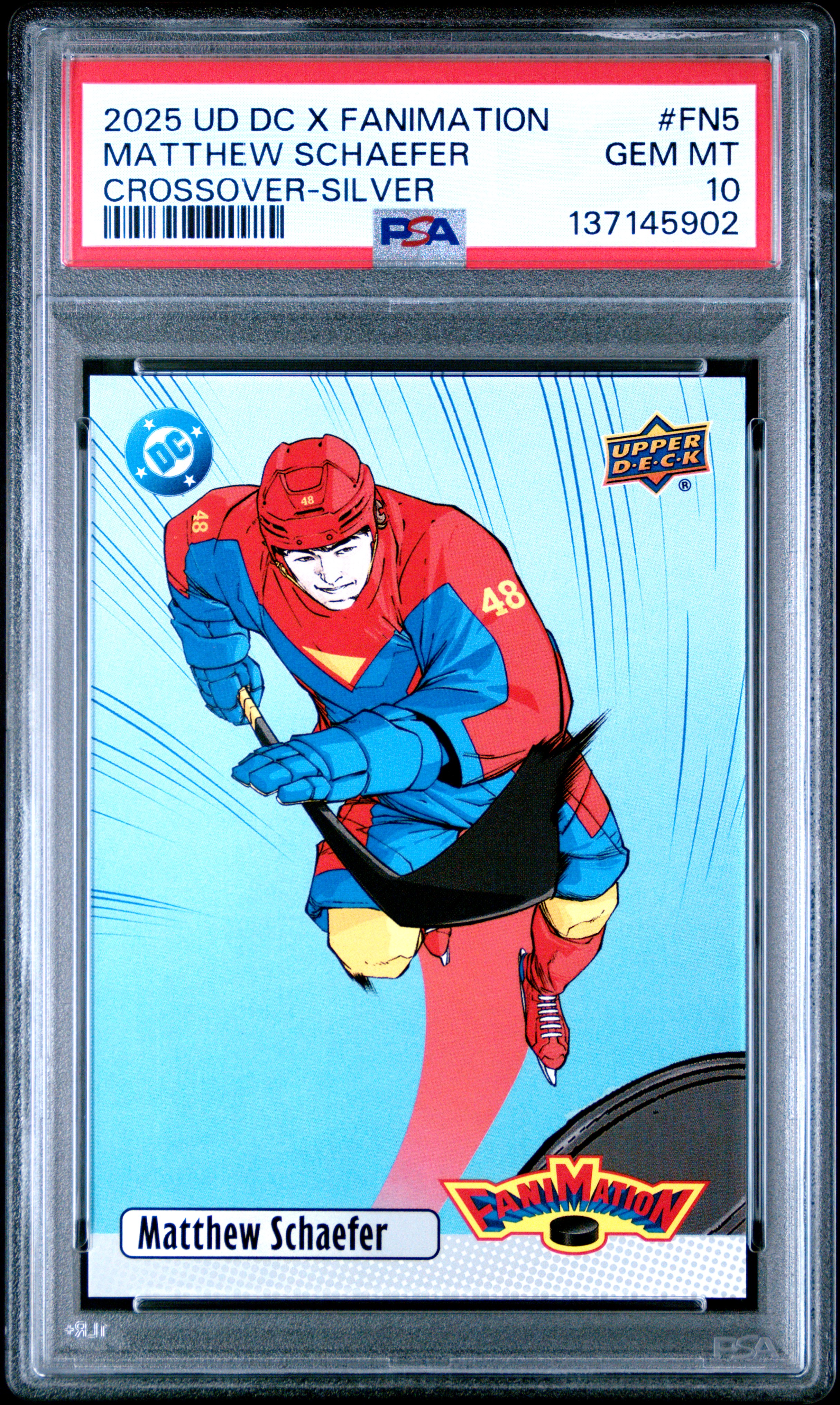 2025 Upper Deck UPPER DECK DC X FANIMATION CROSSOVER SILVER #FN5 Matthew Schaefer front