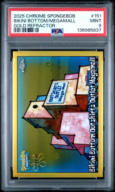 2025 Gold Refractor #151 Bikini Bottom Outskirts front