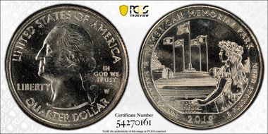 2019-W 25C American Memorial NP MS64
