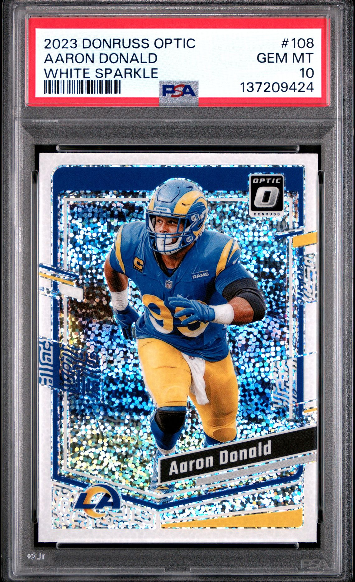 2023 Panini PANINI DONRUSS OPTIC WHITE SPARKLE #108 Aaron Donald front