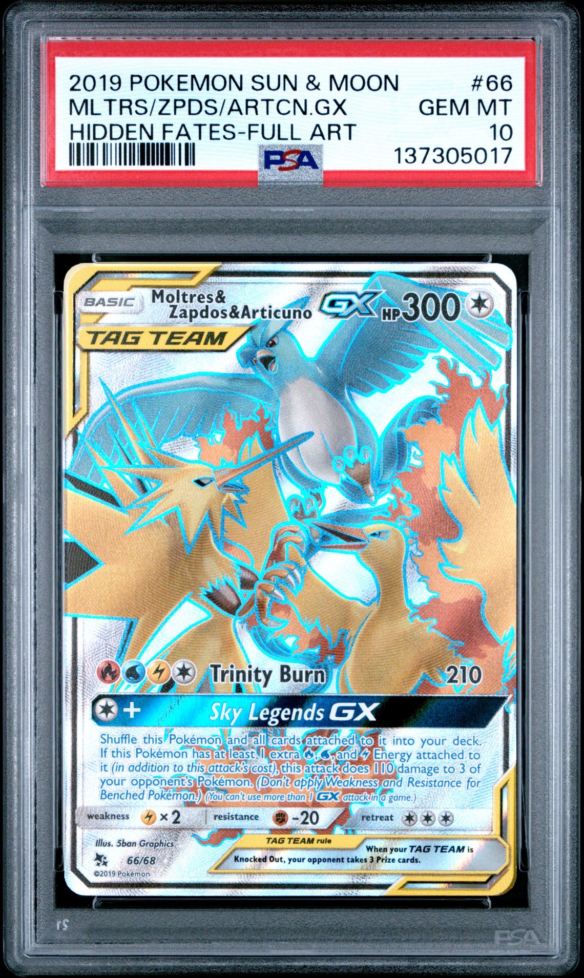 2019 Pokemon POKEMON SUN & MOON HIDDEN FATES GX #66 Mltrs/Zpds/Artcn.Gx front