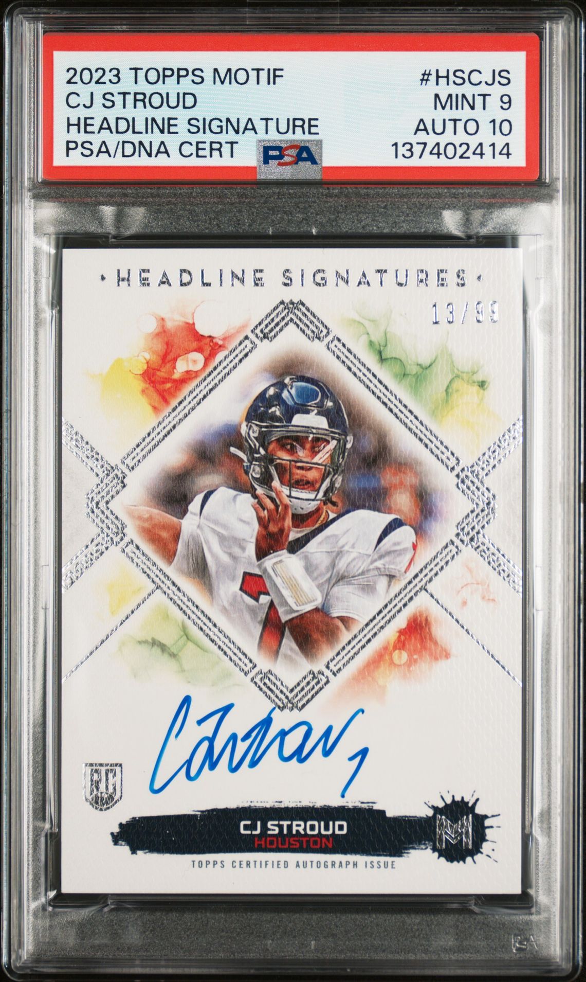 2023 Topps TOPPS MOTIF HEADLINE SIGNATURES #HSCJS C.J. Stroud front