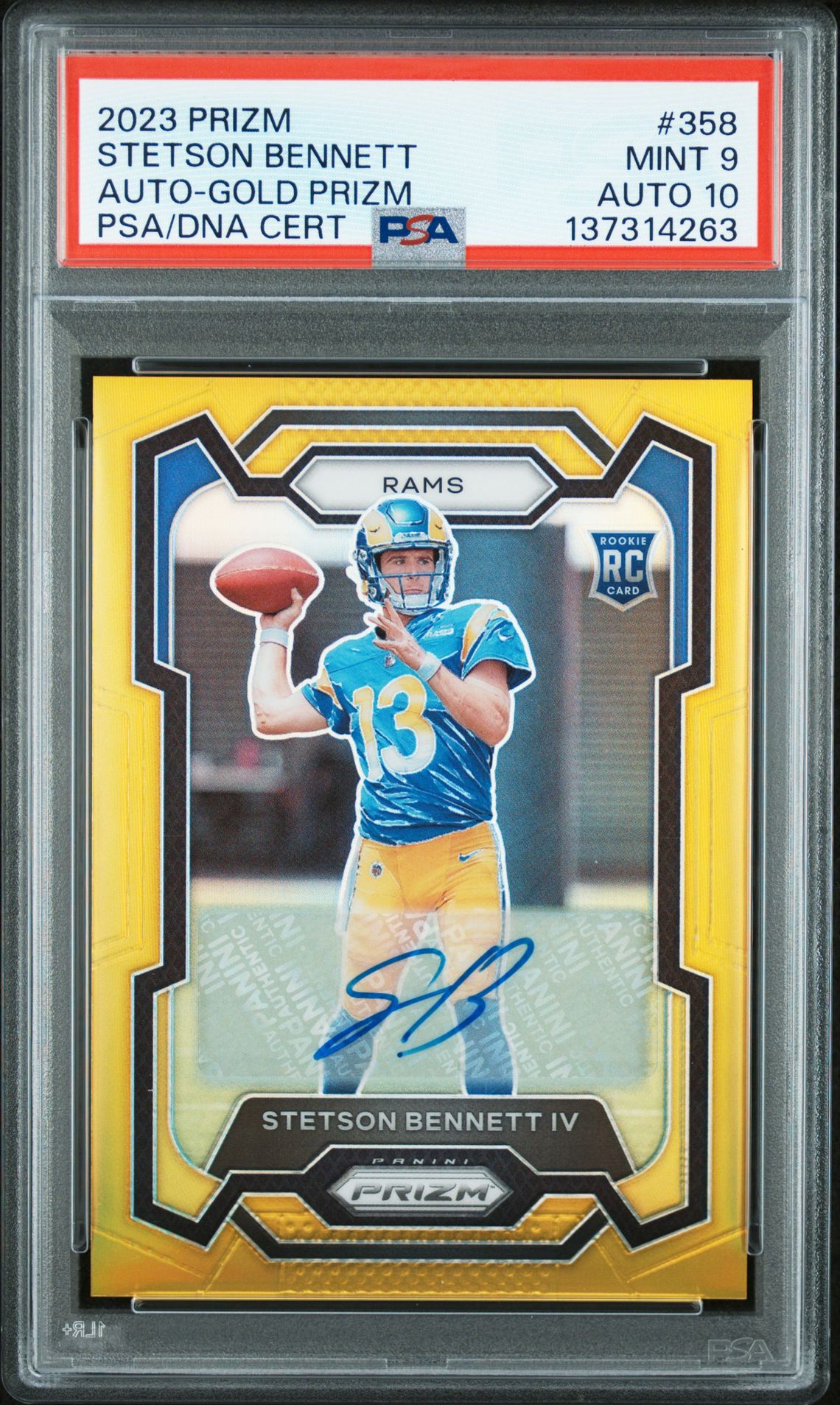 2023 Panini PANINI PRIZM AUTO-GOLD PRIZM #358 Stetson Bennett front