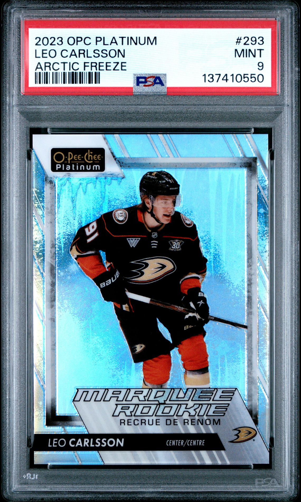 2023 Upper Deck UPPER DECK O-PEE-CHEE PLATINUM ARCTIC FREEZE #293 Leo Carlsson front