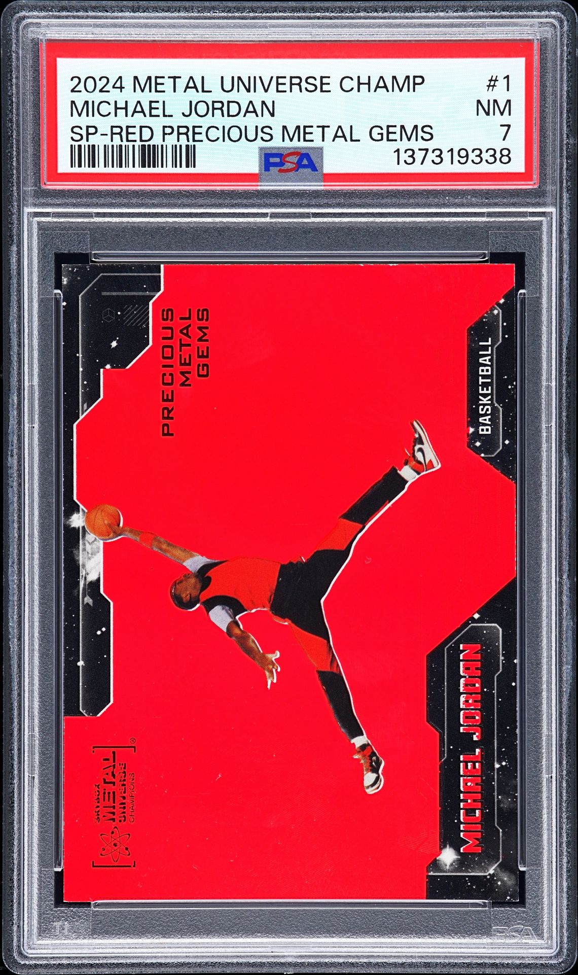 2024 SkyBox SKYBOX METAL UNIVERSE CHAMPIONS SP-RED PRECIOUS METAL GEMS #1 Michael Jordan front