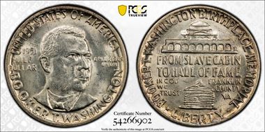 1951 50C Booker T. Washington MS64