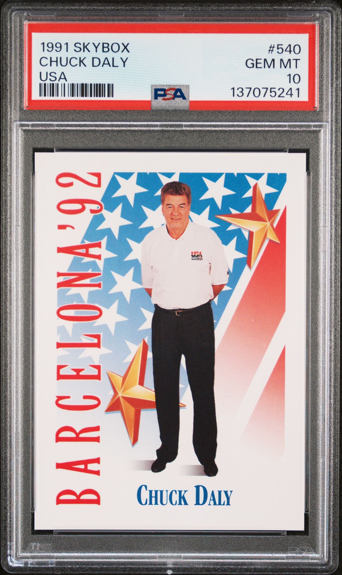 1991 SkyBox SKYBOX USA #540 Chuck Daly front