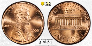 2000 1C "Cheerios" Cent MS66RD