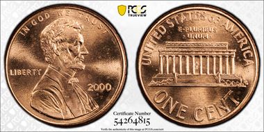 2000 1C "Cheerios" Cent MS65RD