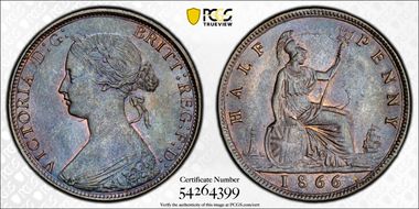 1866 1/2D S-3956 MS64BN