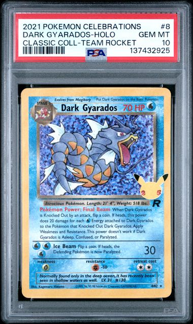 2021 Pokemon Celebrations CLASSIC COLL-TEAM ROCKET #8 Dark Gyarados-Holo front