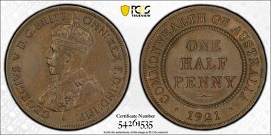 1921 1/2D MS63BN