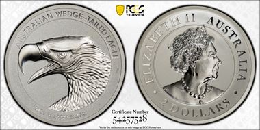 2022-P $2 Wedge-Tailed Eagle 2oz Ag Enhanced Rev PR HR Piedfort PR70