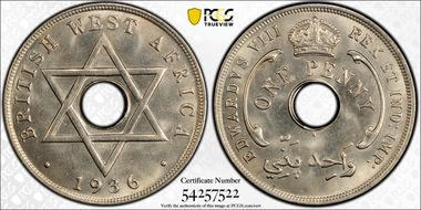 1936-H 1D Edward VIII KM-16 MS65