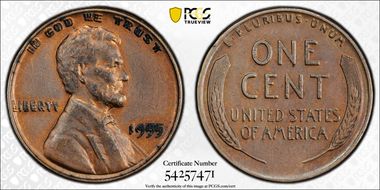 1955 1C Doubled Die Obverse N1BN