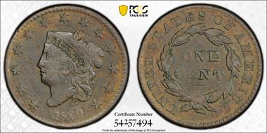 1829 1C Medium Letters N1BN