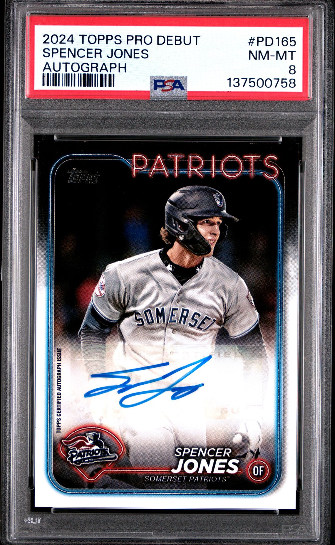 2024 Topps TOPPS PRO DEBUT AUTOGRAPH #PD165 Spencer Jones front