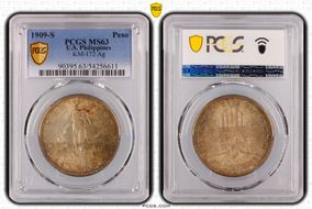 1909-S Peso KM-172  Ag MS63