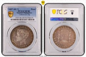 1897-SG V Peso Calico-122  Ag XF40