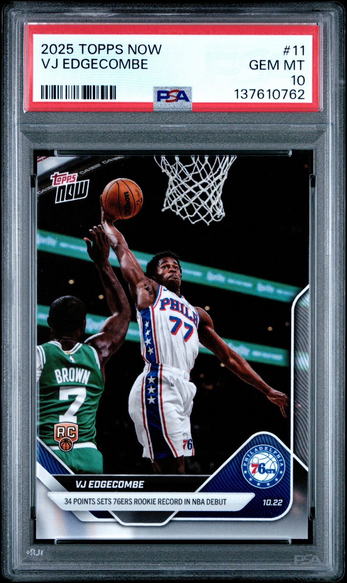 2025 Topps Now #11 Vj Edgecombe front
