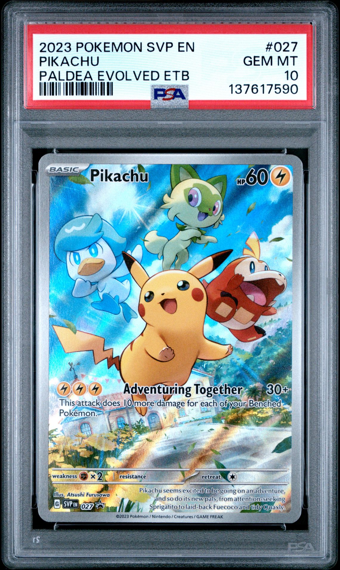 2023 Pokemon POKEMON SVP EN-SV BLACK STAR PROMO PALDEA EVOLVED ETB #027 Pikachu front