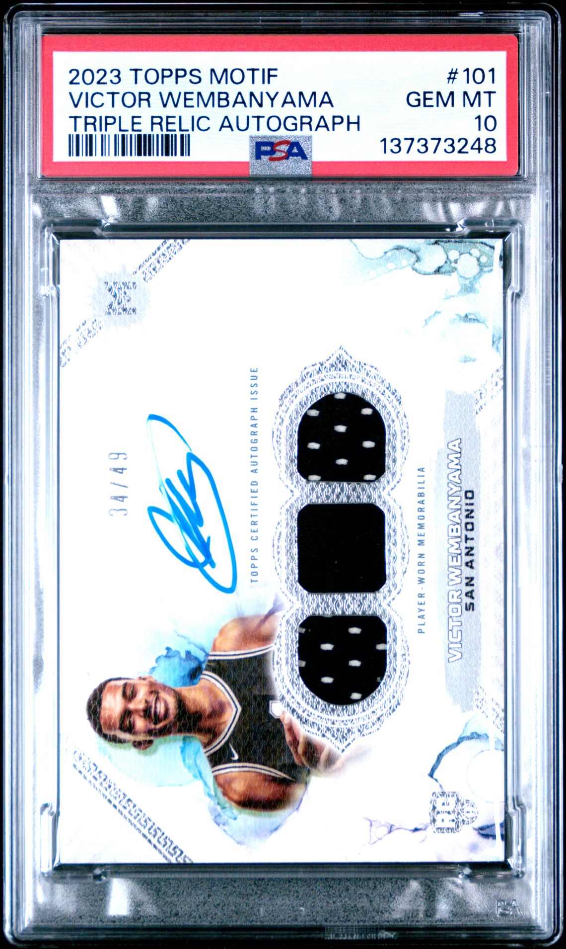 2023 Topps TOPPS MOTIF Autograph #101 Victor Wembanyama front
