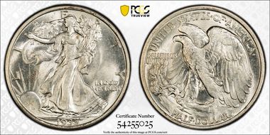 1935 50C AU58
