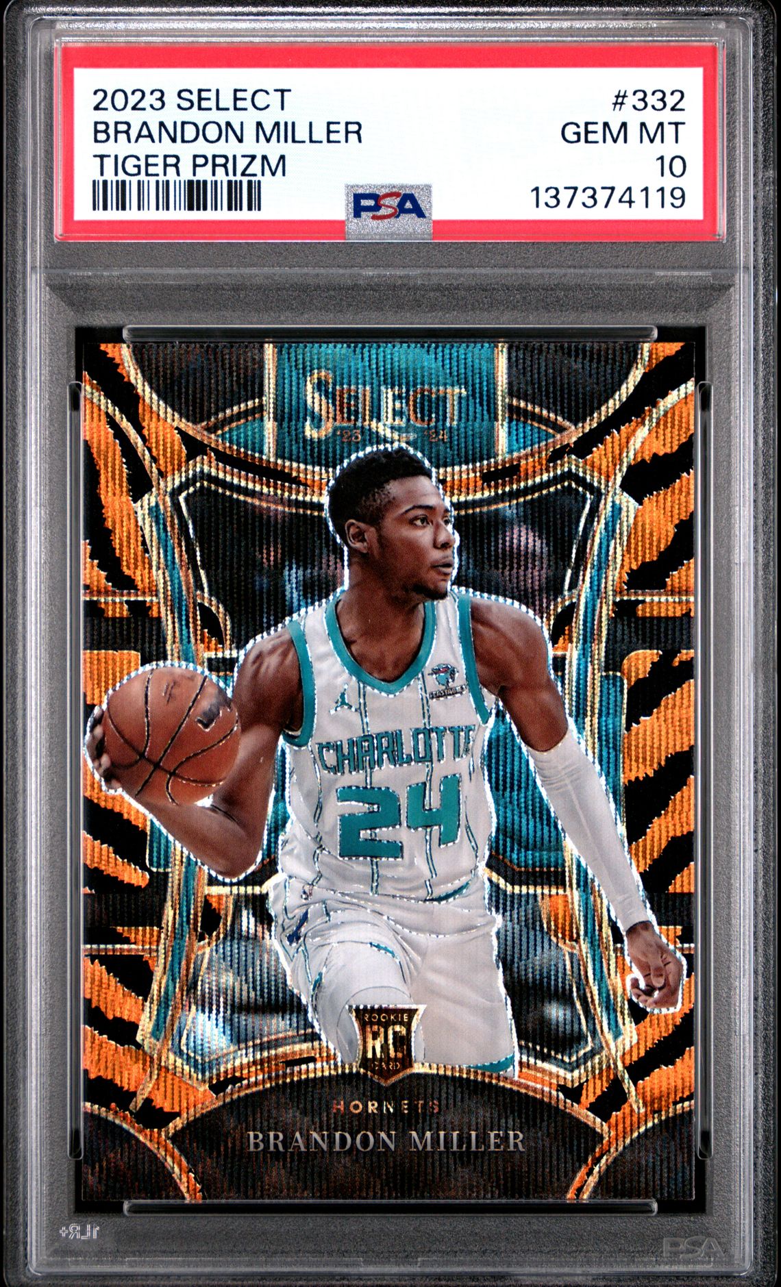 2023 Panini PANINI SELECT TIGER PRIZM #332 Brandon Miller front