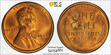 1946-S 1C MS66RD