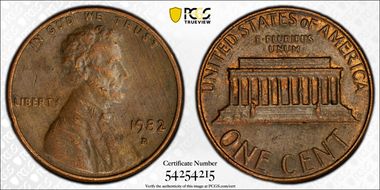 1982-D 1C Bronze AU50BN