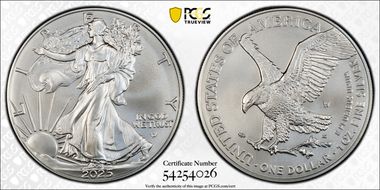2025-W $1 Burnished Silver Eagle First Strike SP70
