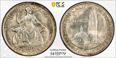 1936-D 50C San Diego MS65