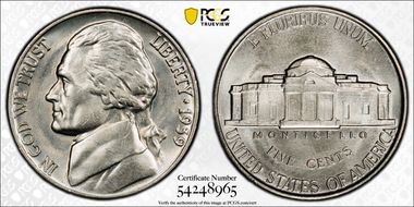 1939 5C Reverse of 1940 MS66+ FS