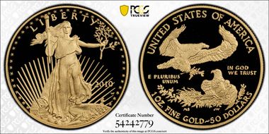 2010-W $50 Gold Eagle PR70DCAM