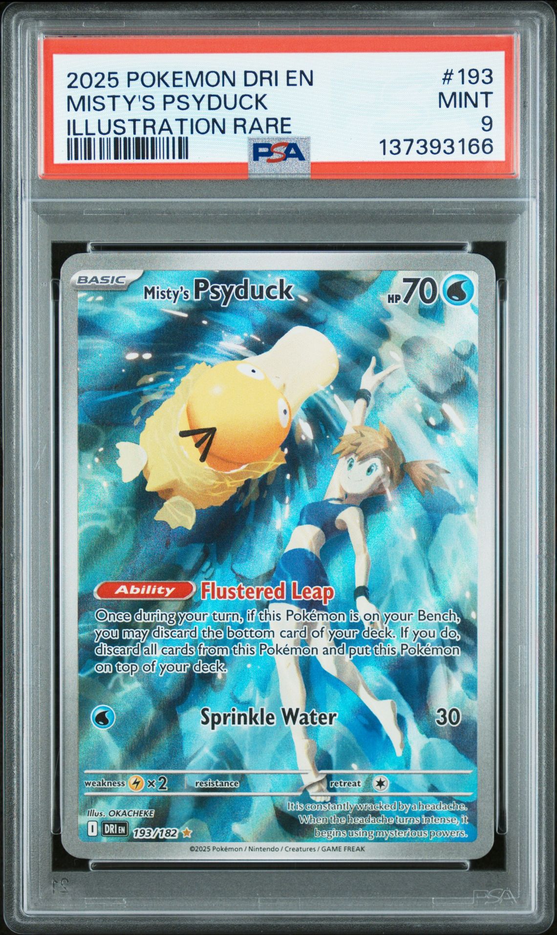2025 Pokemon Dri En-Destined Rivals Misty's Psyduck #193 (Illustration Rare) Mint 9 front